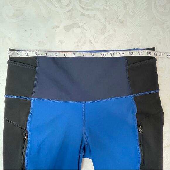 Lululemon Run Ice Queen Pant Limitless Blue Black Size 12 Like New - Picture 5 of 16